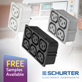 Schurter introduce Type F ganged IEC appliance outlets, samples available from Anglia.