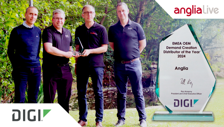 Anglia named Digi International’s EMEA OEM Demand Creation Distributor of the Year 